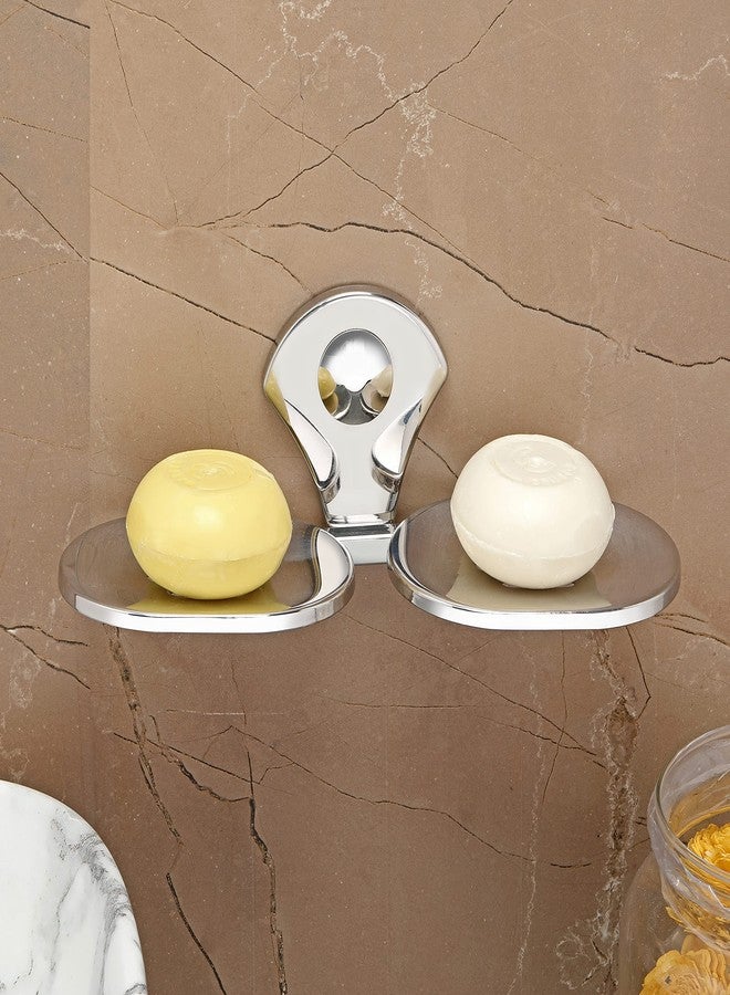 فورتون حامل صابون مزدوج من الفولاذ المقاوم للصدأ من FORTUNE، مناسب لغرف النوم والمنازل والمطابخ وأحواض الغسيل والحمامات (طلاء كروم). - Image 3